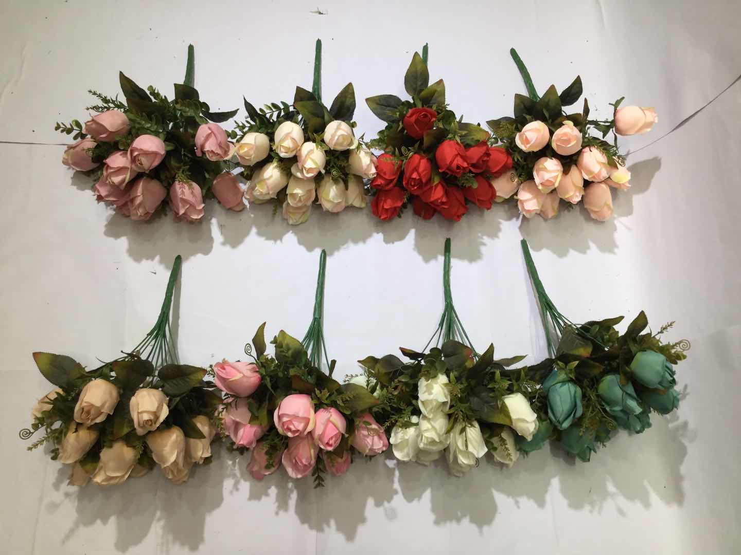 Xiange Flower Art Simulation Flower Wedding Wall Flower Collocation Manufacturers Direct Plastic Green Plant Decoration 12 Tip Buds full figure