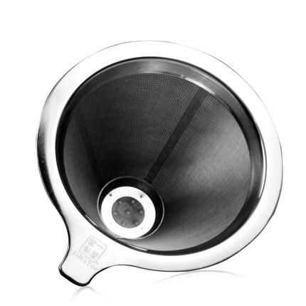 Stainless steel hand-brewed coffee pot with coffee filter screen, filter paper without filter screen, drip coffee funnel filter cup Item Picture