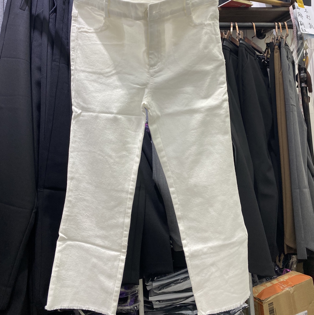 1616 authentic summer small straight pants Korean version of high-waisted stretch slim eight jeans thumbnail