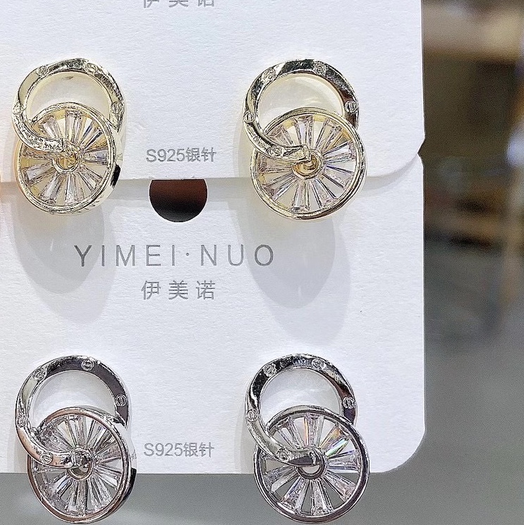 Silver earrings web celebrity vintage earrings Korea temperament and personality earrings sterling silver needle gear thumbnail