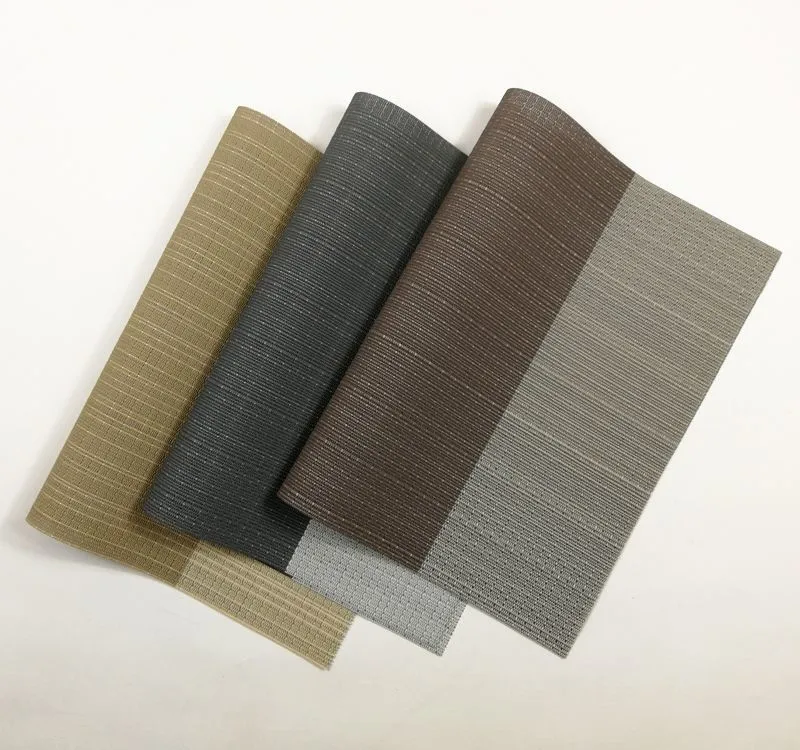High-Grade Square Thickened Pvc Insulated Western Placematteslin Vertical Stripe Non-Slip Western Placematanti-Ironing Bowl Mat Coaster