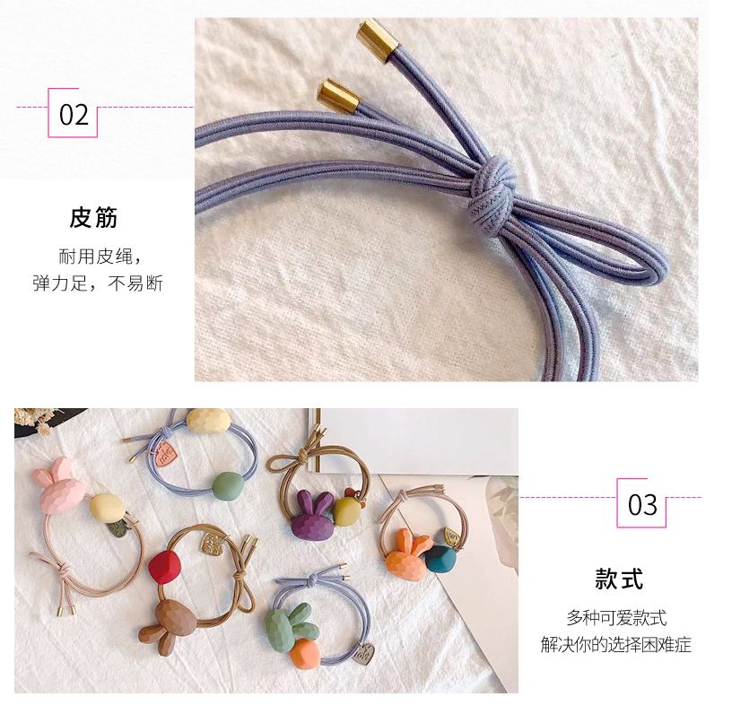 Yiwu quality Fresh Acrylic hair Tie CMfs006 Cute rabbit hair band, Douyin Hit, the same style as Internet celebrities, high-end and elegant hair tie 4/ clip detail image 9