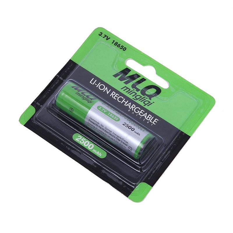 MLQ明力奇18650锂电池绿色卡装3.7v尖头平头铝合金强光手电筒音箱详情图2