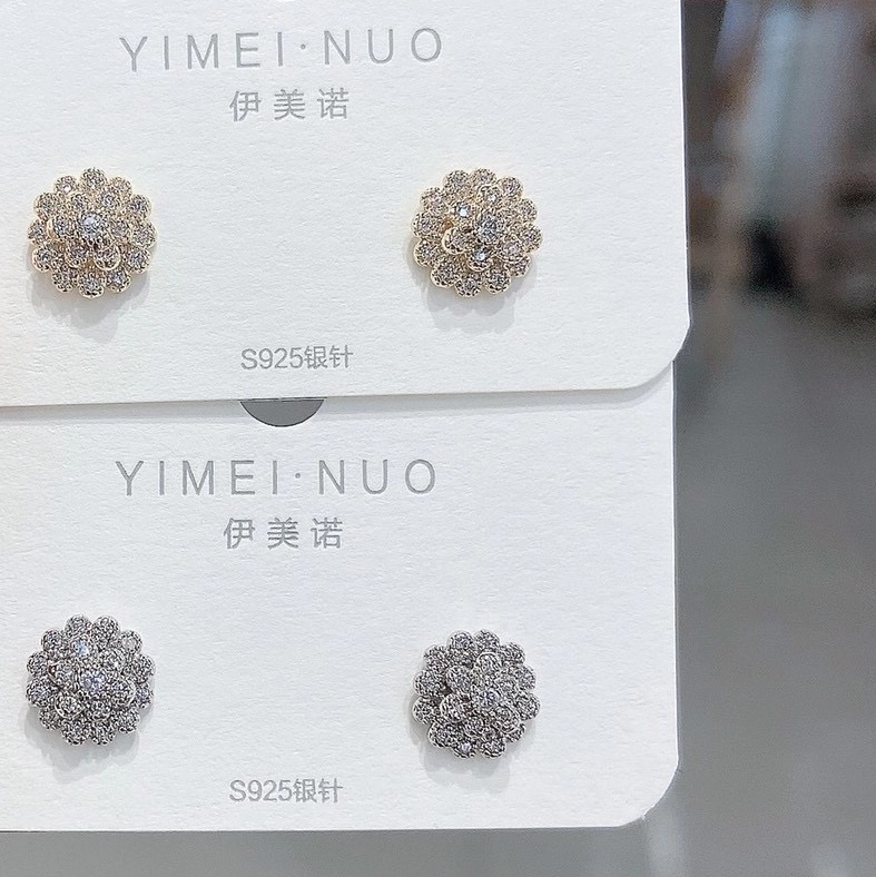 Silver Studs Fancy Fancy Earrings Net Red Vintage Studs Korean Temperament Personality Studs Sterling Silver Needle