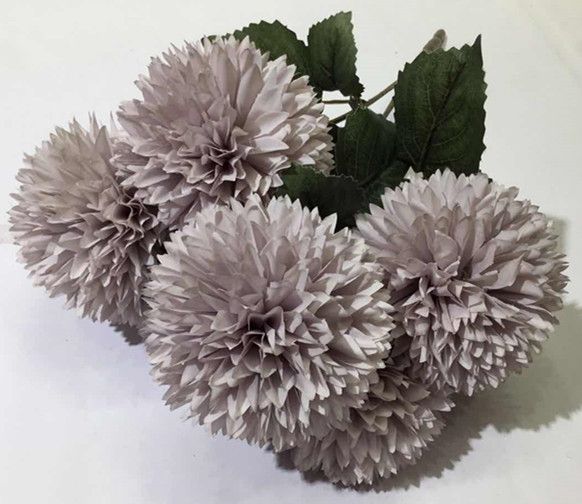 Xiange Flower Art Simulation Flower Wedding Wall Flower Collocation Manufacturers Direct Plastic Green Plant Decoration 6 Happy Chrysanthemum undefined