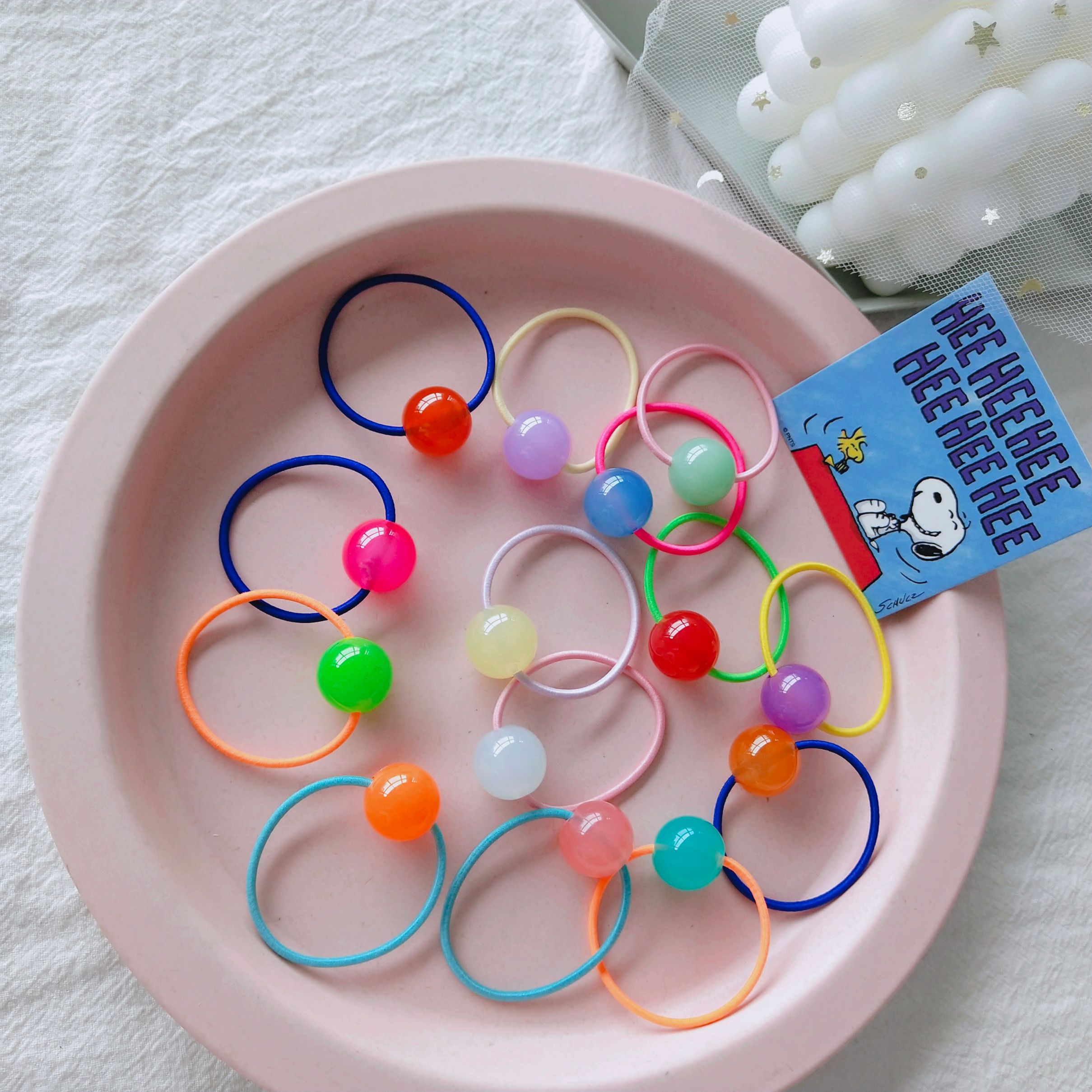 Original Korean frosted ball rubber rubber jelly rubber children hair ring head rope long rubber band full figure