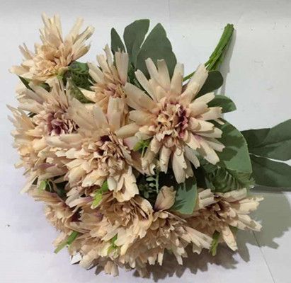Xiange Flower Art Simulation Flower Wedding Wall Flower Collocation Manufacturers Direct Plastic Green Plant Decoration 18 Thin Chrysanthemum Specification drawing