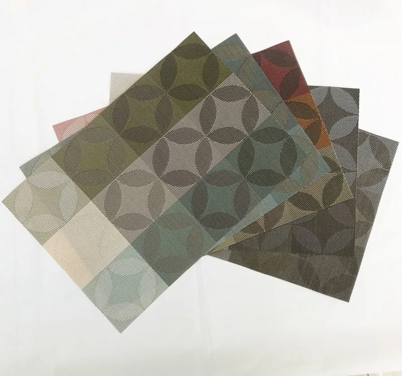 High-End Square Simple Woven Western Placemat European Pvc Jacquard Placemat Teslin Hotel Thickened Insulated Placemat