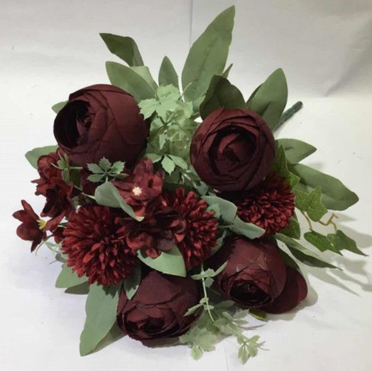 Xiange Flower Art Simulation Flower Wedding Wall Flower Collocation Manufacturers Direct Plastic Green Plant Decoration Ab undefined