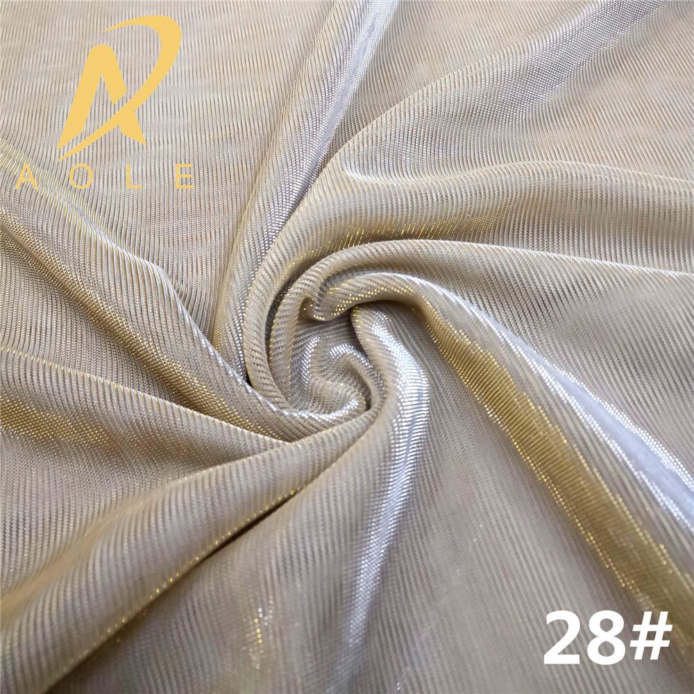 Thin slide filament polyester gold and silver filament color-changing iridesy bright silk mesh fabric for half skirts and scarves detail image 3