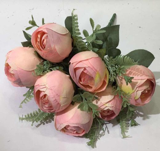 Xiange Flower Art Simulation Flower Wedding Wall Flower Collocation Manufacturers Direct Sales Plastic Green Plant Decoration A131 Small Head details Picture