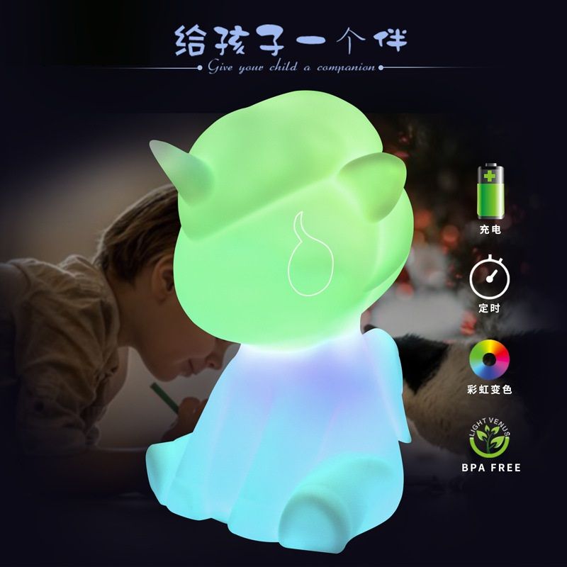 可爱卡通独角兽 led七彩创意小夜灯3d小夜灯彩色产品图