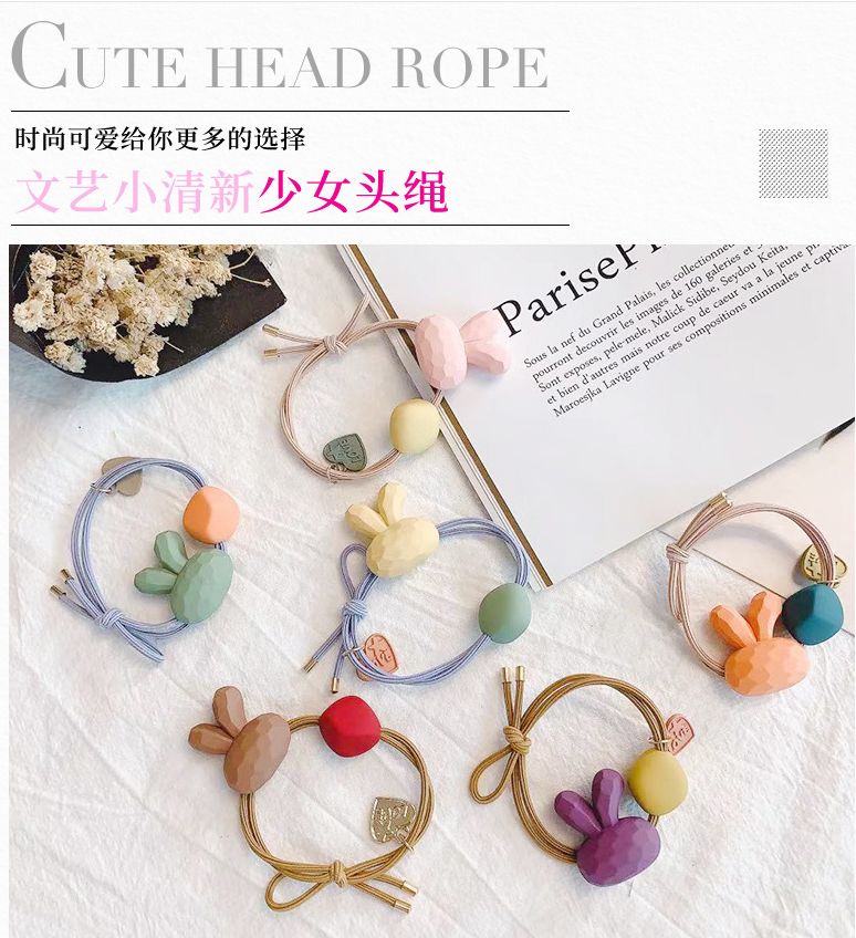 Yiwu quality Fresh Acrylic hair Tie CMfs006 Cute rabbit hair band, Douyin Hit, the same style as Internet celebrities, high-end and elegant hair tie 4/ clip detail image 1