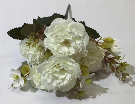 湘鄂花艺仿真花婚庆花墙插花配材厂家直销塑料绿植装饰5头康乃馨详情图5