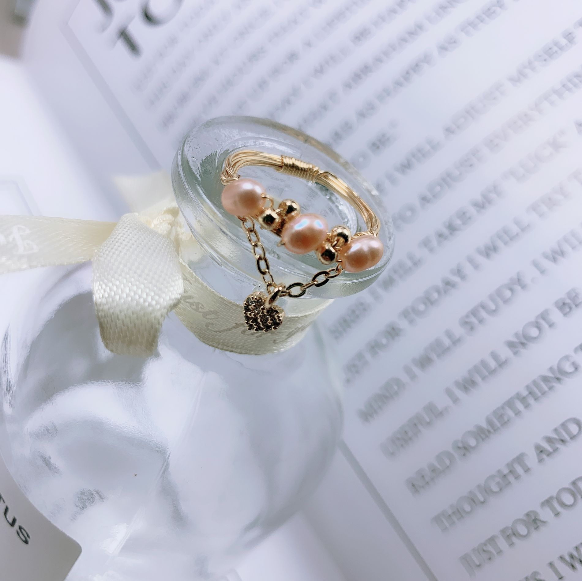 Yiwu Selection micro - inlaid love double ring /4511 full figure