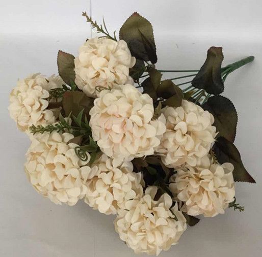Xiange Flower Art Simulation Flower Wedding Wall Flower Collocation Manufacturers Direct Plastic Green Plant Decoration 12 Head Chrysanthemum undefined