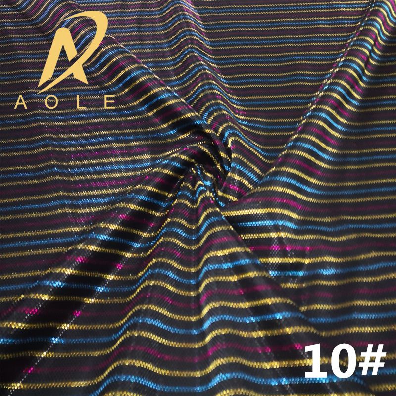 Striped Bright Silk Cloth Elastic Composite Slide Screen Eye Cloth Gold And Silver Knitted Clothing Fabric Headgear Bag Application Scenario