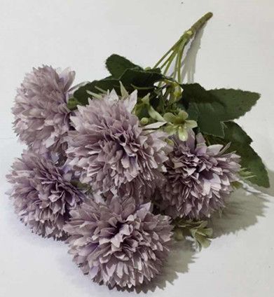 Xiange Flower Art Simulation Flower Wedding Wall Flower Collocation Manufacturers Direct Plastic Green Plant Decorative Flowers 5 Head Chrysanthemum undefined