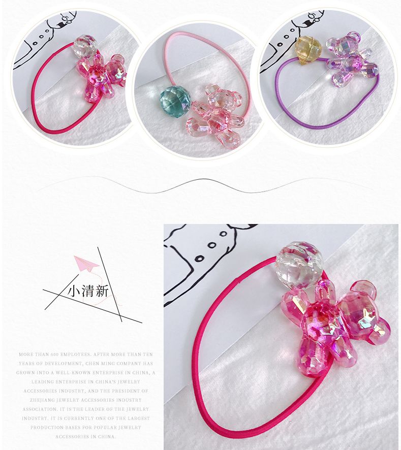 Korean-style girl's bear-shaped elastic hair tie is fashionable and cute for tying hair detail image 8