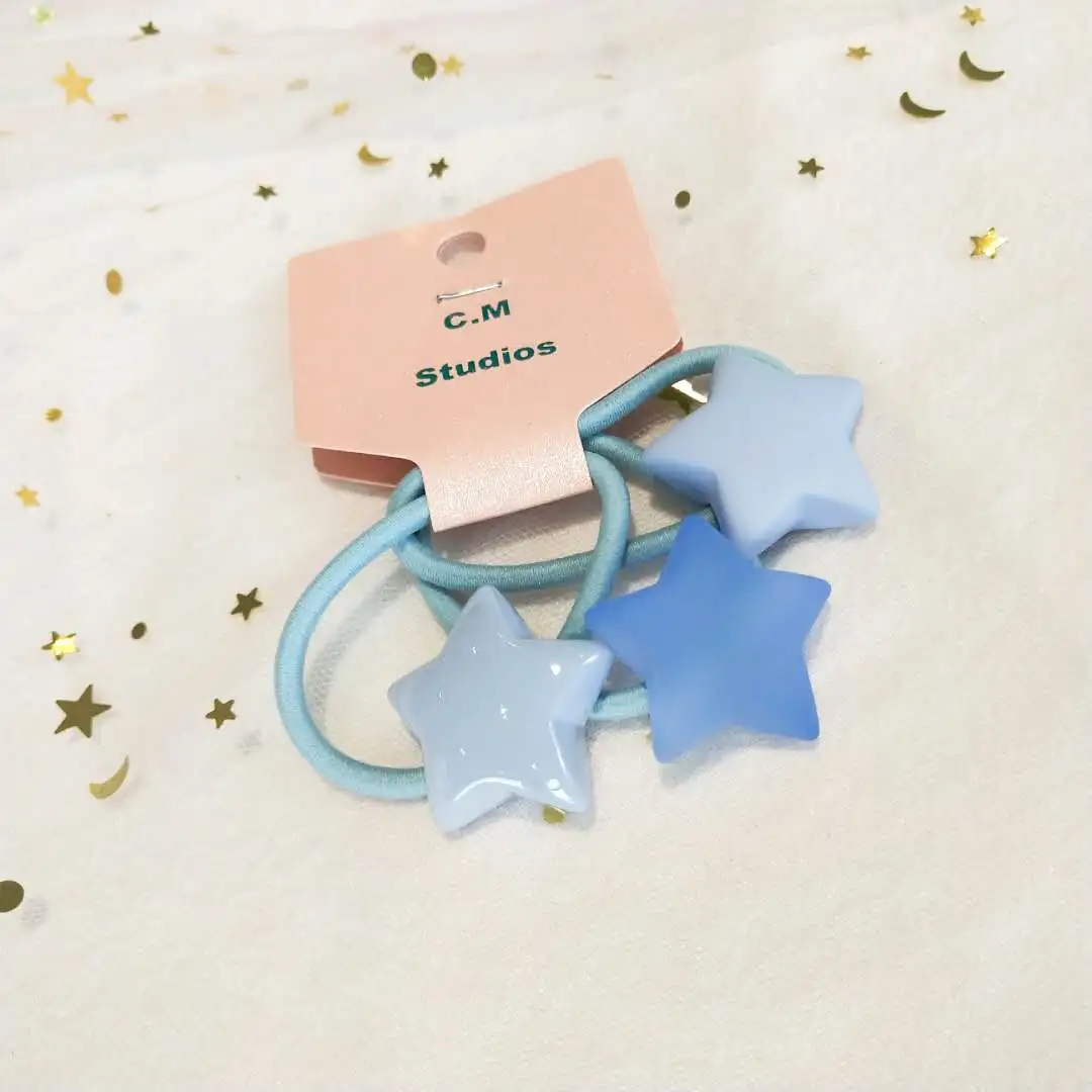 Korean chic style hair tie, rubber five-pointed star set, hair band, hair tie, simple and fresh hair tie detail image 4