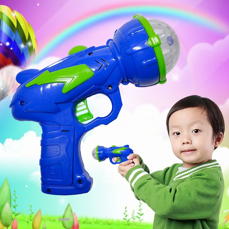 儿童趣味玩具 枪型旋转发光棒 新款儿童七彩发光棒