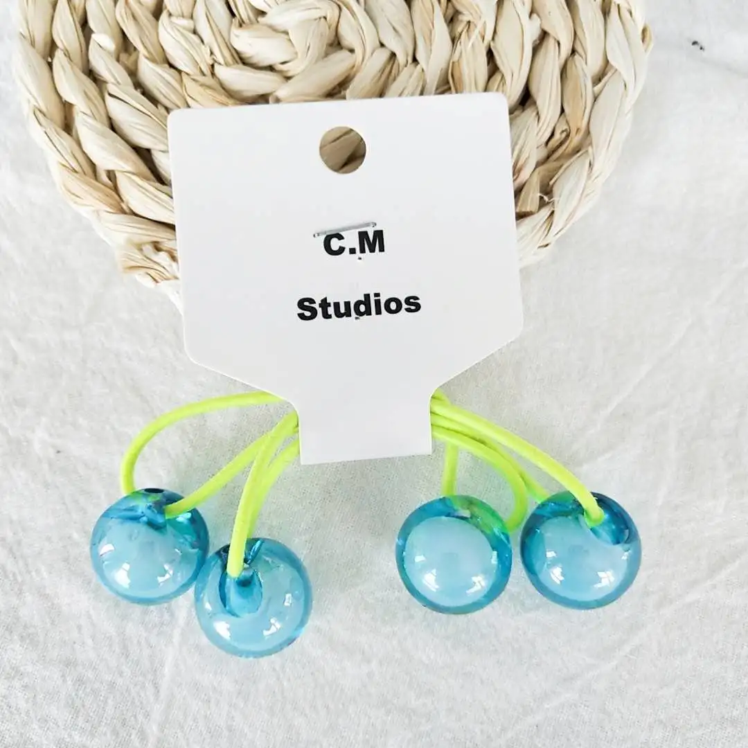 Korean chic style hair tie with double round bead hair bands, high elasticity and hair ties, simple and cute hair tie detail image 8