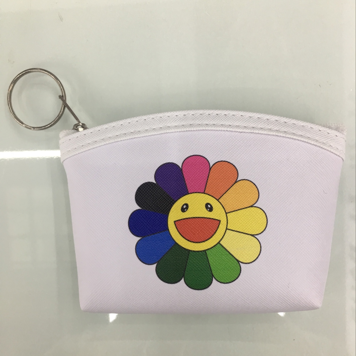 PU数码印花包边太阳花零钱包
