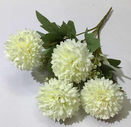 Xiange Flower Art Simulation Flower Wedding Wall Flower Collocation Manufacturers Direct Plastic Green Plant Decorative Flowers 5 Head Chrysanthemum Item Picture