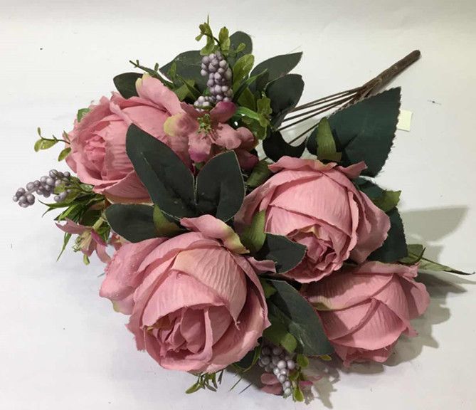 Xiange Flower Art Simulation Flower Wedding Flower Wall Flower Collocation Manufacturers Direct Sales Plastic Green Plant Decoration A105 Small Head details Picture