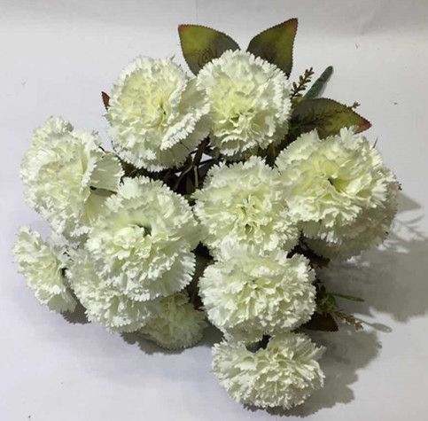 Xiange Flower Art Simulation Flower Wedding Wall Flower Collocation Manufacturers Direct Plastic Green Plant Decoration 18 Carnations undefined