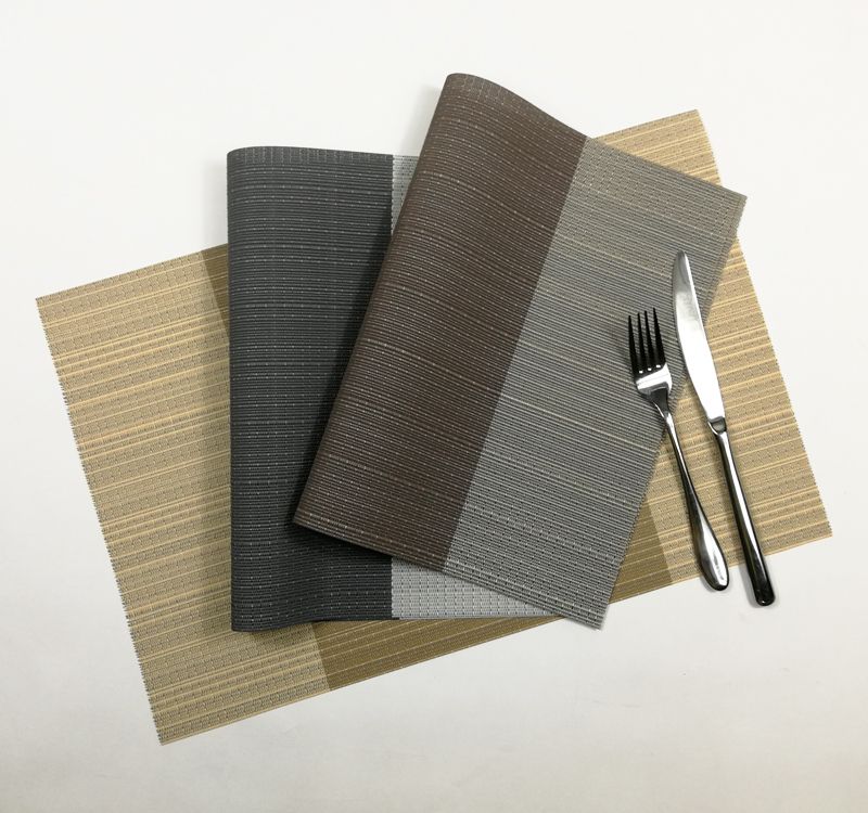 High-Grade Square Thickened Pvc Insulated Western Placematteslin Vertical Stripe Non-Slip Western Placematanti-Ironing Bowl Mat Coaster details Picture