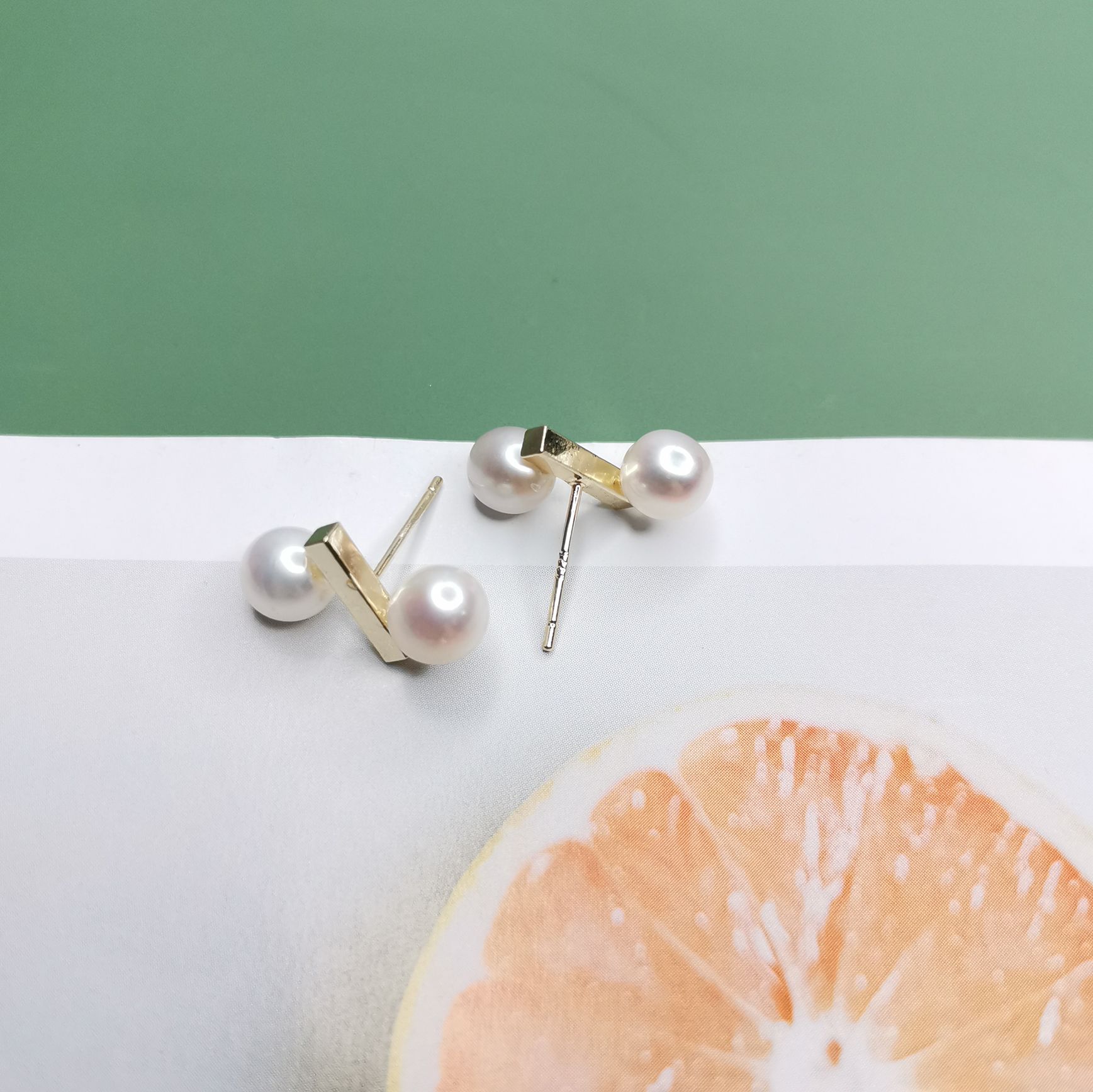 Yiwu Selection simple note pearl small ear-stud /4511 full figure