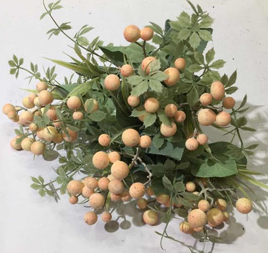 Xiange Flower Art Simulation Flower Wedding Wall Flower Collocation Manufacturers Direct Plastic Green Plant Decoration 9 Head Ginkgo Fruit Application Scenario