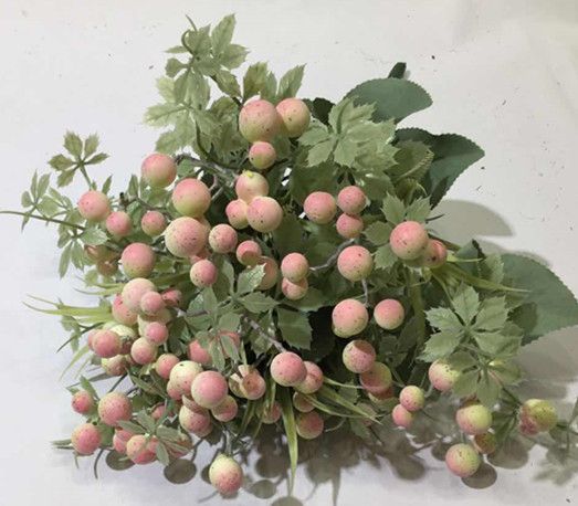 Xiange Flower Art Simulation Flower Wedding Wall Flower Collocation Manufacturers Direct Plastic Green Plant Decoration 9 Head Ginkgo Fruit Item Picture