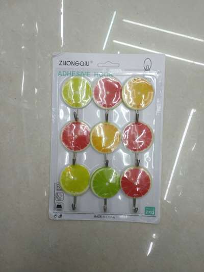 9pcs水果挂钩强力粘钩卫生间卧室厨房毛巾挂钩多功能挂钩