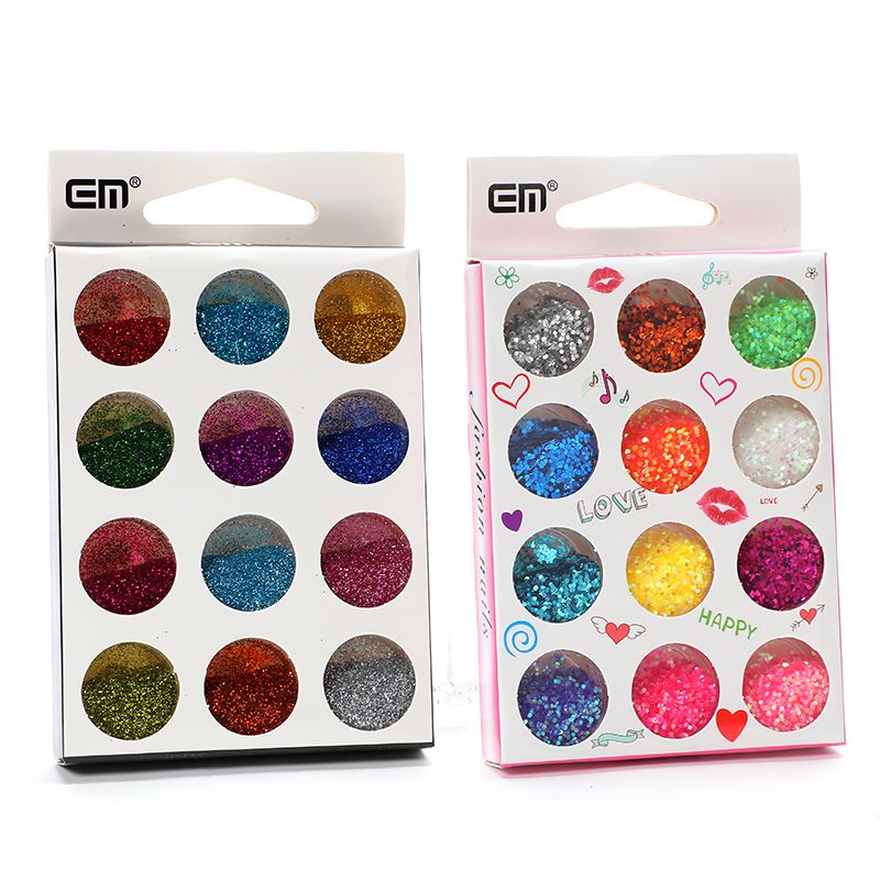 12 Pieces Mesh Red Eyeshadow Powder Nail Fine Glitter Laser Powder Glitter Small Glitter Eye Makeup Glitter Stage Performance Powder full figure