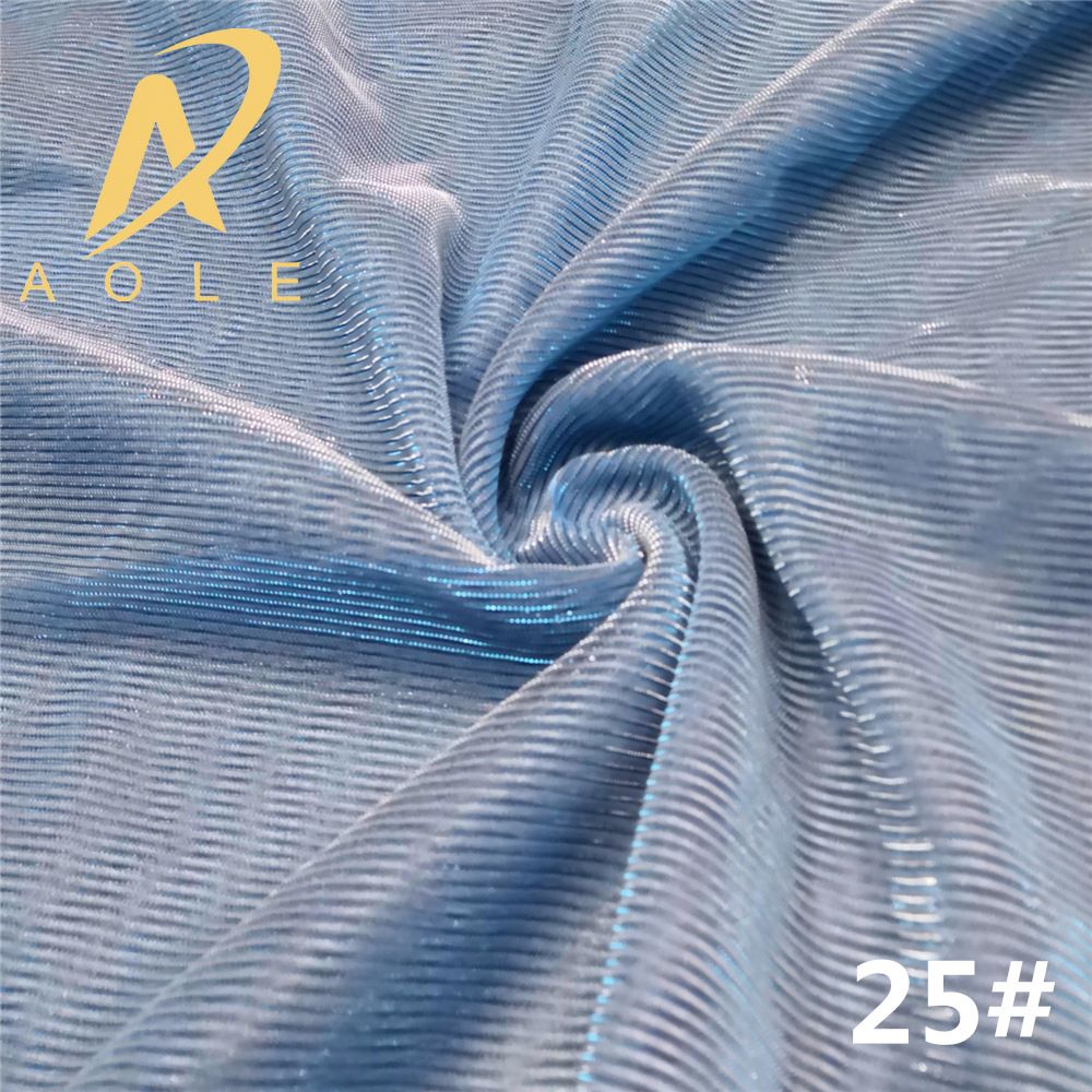 Thin slide filament polyester gold and silver filament color-changing iridesy bright silk mesh fabric for half skirts and scarves detail image 2