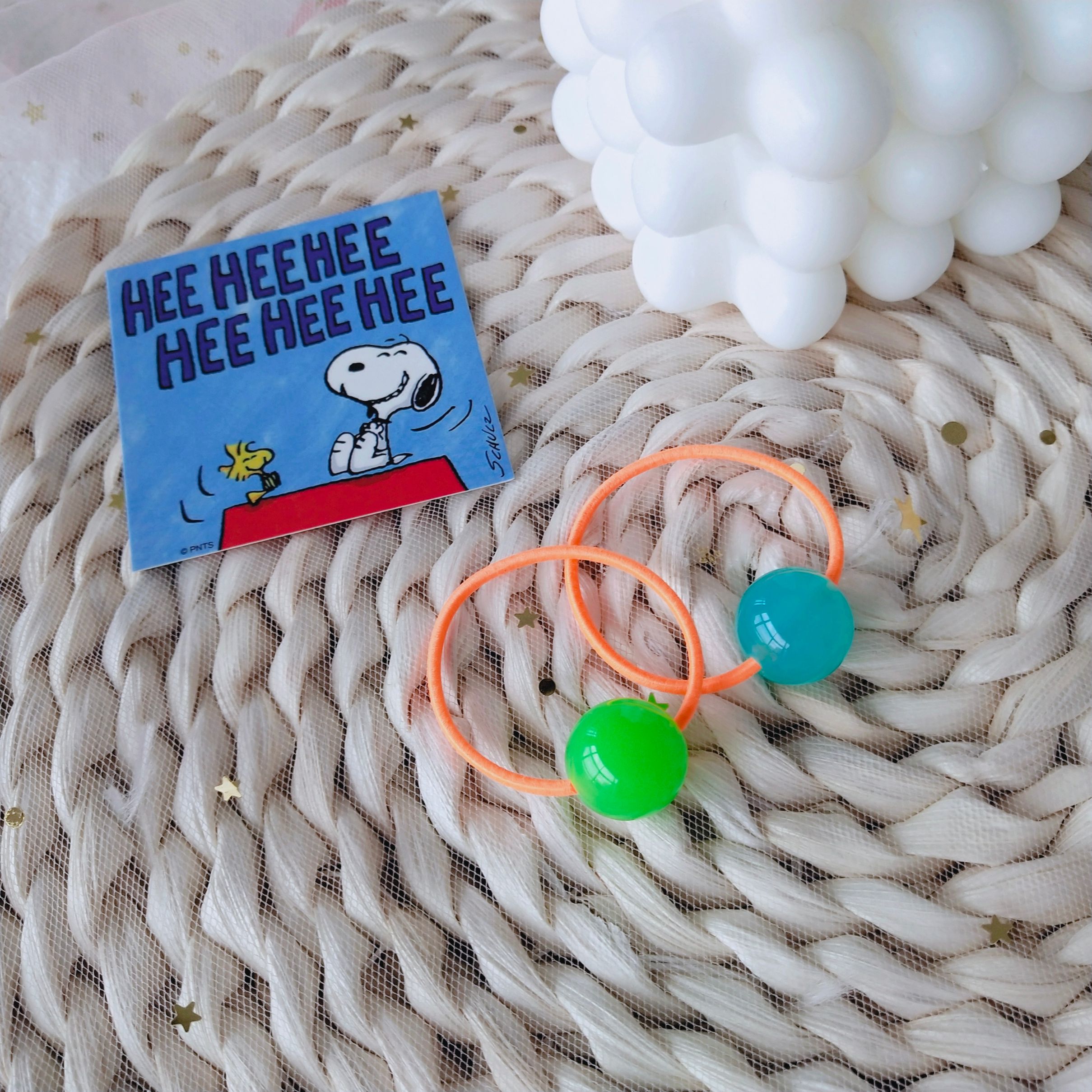 Original Korean frosted round ball rubber band jelly rubber children's hair band headband long rubber band detail image 4