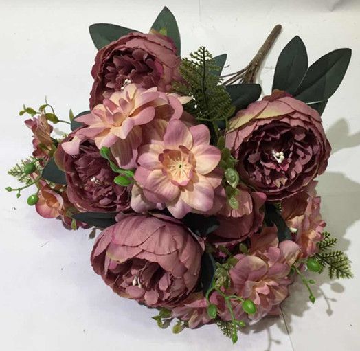 Xiange Flower Art Simulation Flower Wedding Flower Wall Decoration Factory Direct Plastic Green Plant Decoration A104-38