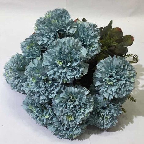 Xiange Flower Art Simulation Flower Wedding Wall Flower Collocation Manufacturers Direct Plastic Green Plant Decoration 18 Carnations undefined