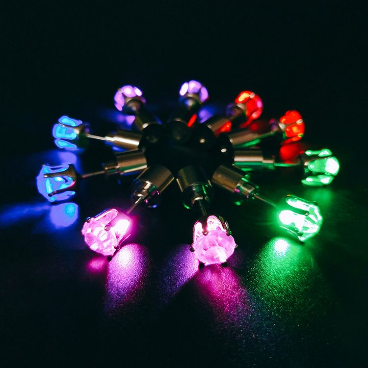 现货情人节礼物发光耳钉LED耳坠发光饰品发光耳环产品图