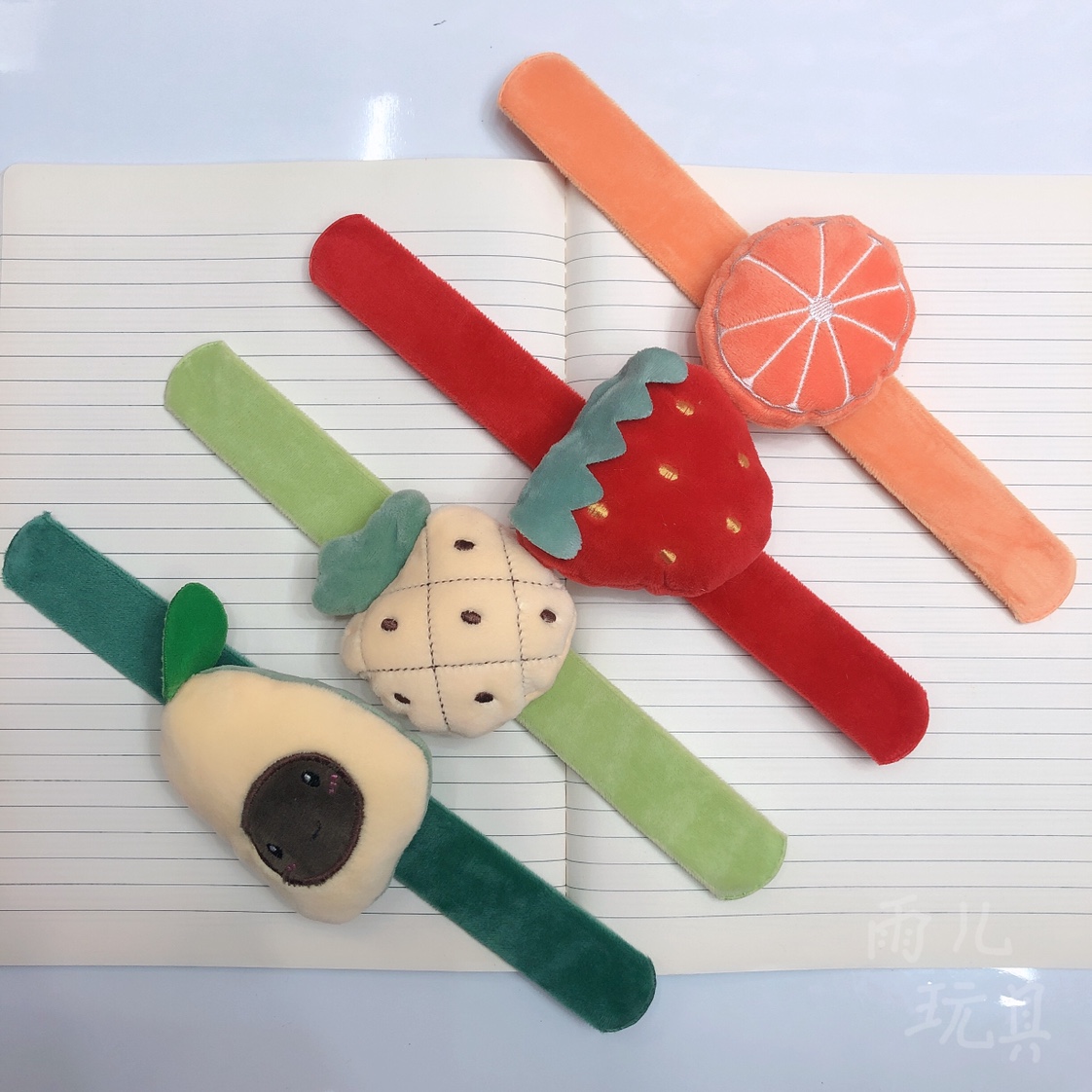 Fruit animal head pat circle cartoon Embroidery fruit pat circle cartoon avocado slap circle