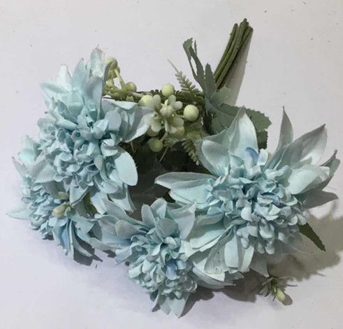 Xiange Flower Art Simulation Flower Wedding Wall Flower Collocation Manufacturers Direct Plastic Green Plant Decoration 7 Head Purple Gold Flower Specification drawing