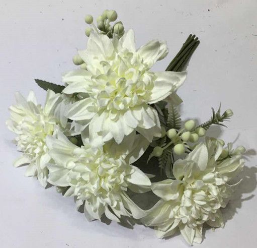Xiange Flower Art Simulation Flower Wedding Wall Flower Collocation Manufacturers Direct Plastic Green Plant Decoration 7 Head Purple Gold Flower