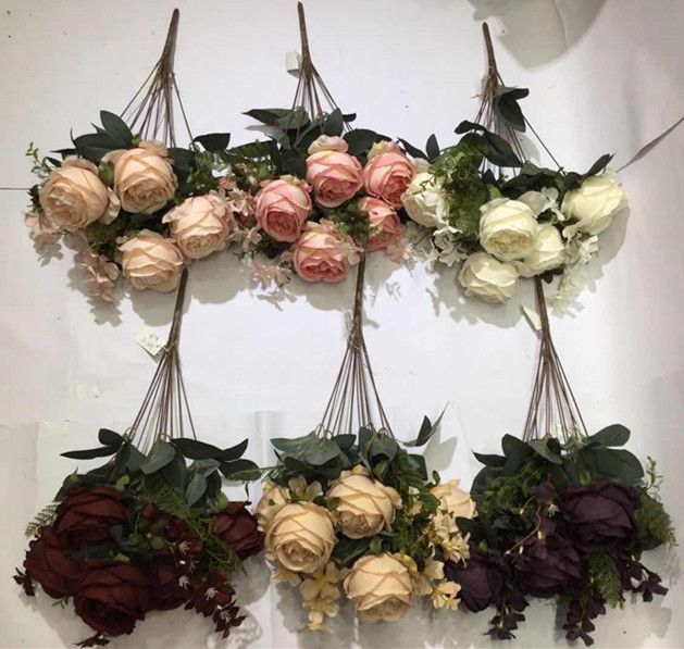Xiange Flower Art Simulation Flower Wedding Flower Wall Decoration Factory Direct Plastic Green Plant Decoration A105-38 full figure