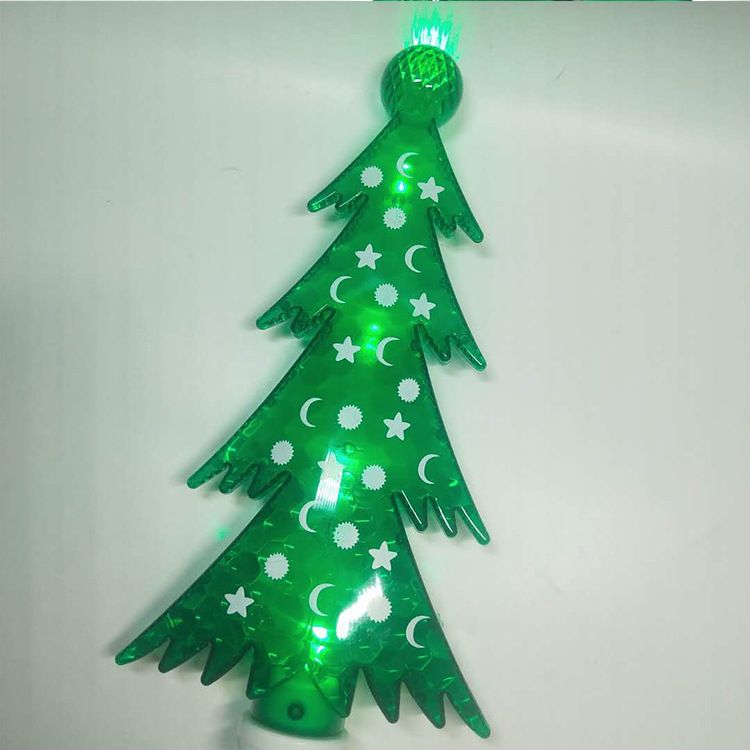 新款LED圣诞树发光棒 儿童塑料松树发光棒 圣诞Party七灯松树棒详情图8