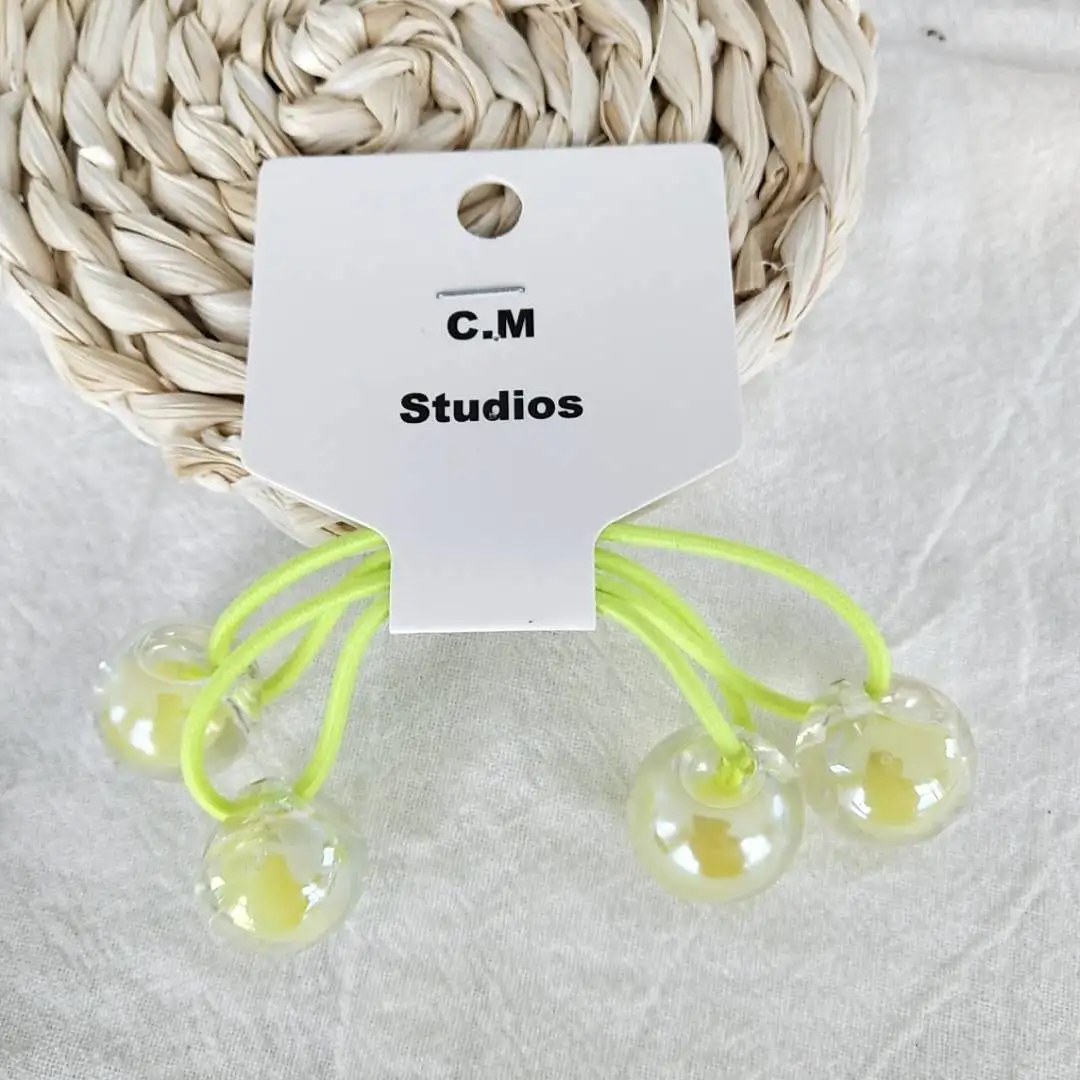 Korean chic style hair tie with double round bead hair bands, high elasticity and hair ties, simple and cute hair tie detail image 9
