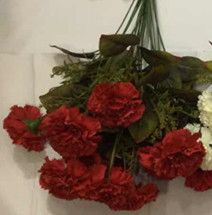 Xiange Flower Art Simulation Flower Wedding Wall Flower Collocation Manufacturers Direct Plastic Green Plant Decoration 18 Carnations undefined