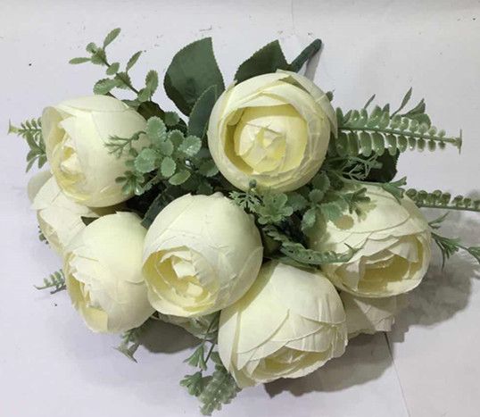 Xiange Flower Art Simulation Flower Wedding Wall Flower Collocation Manufacturers Direct Sales Plastic Green Plant Decoration A131 Small Head undefined