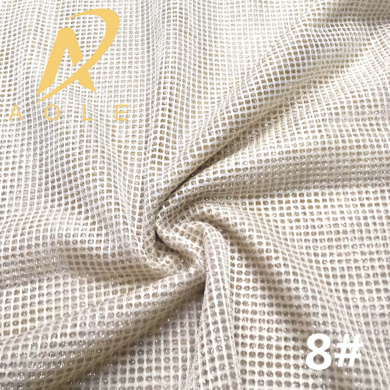 Factory direct sales of glittering checkered mesh fabric, iriered silk, gold and silver silk fabric for clothing, skirts and scarves detail image 3